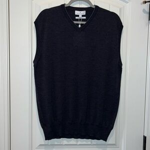 Men’s Italian merino wool dark gray sweater vest size XL NWT Toscano Firenze